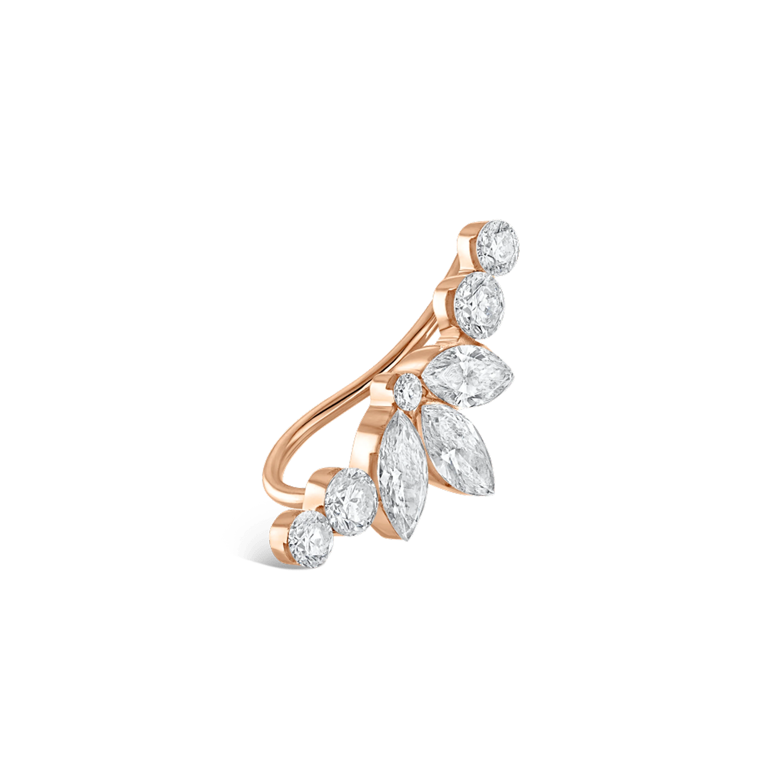 Invisible Diamond Lotus Open Garland Ear Climber - Image 28