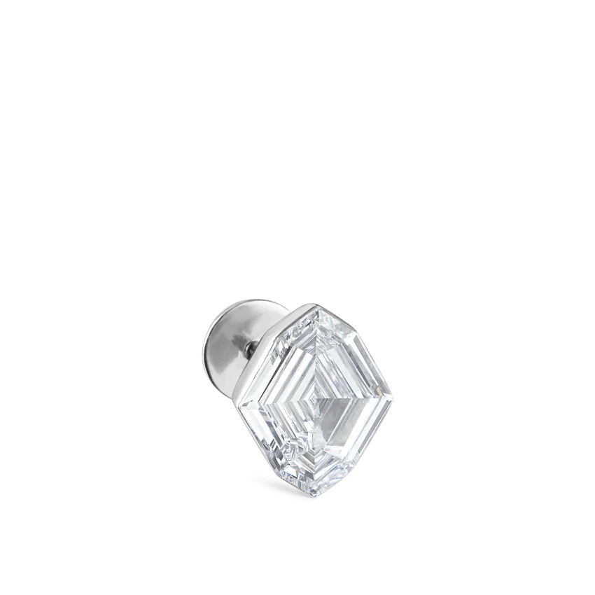 Invisible Set "Ace of Diamonds" Threaded Stud Earring With Titanium Backing - Image 2