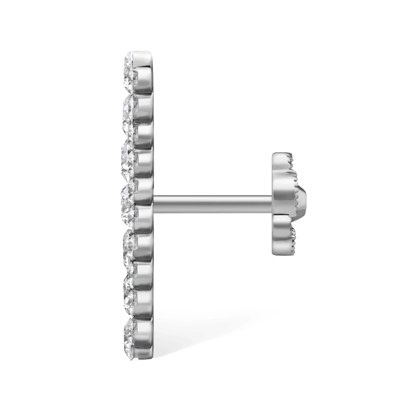 Invisible Set Diamond Apsara Bar Threaded Stud Earring - Image 14