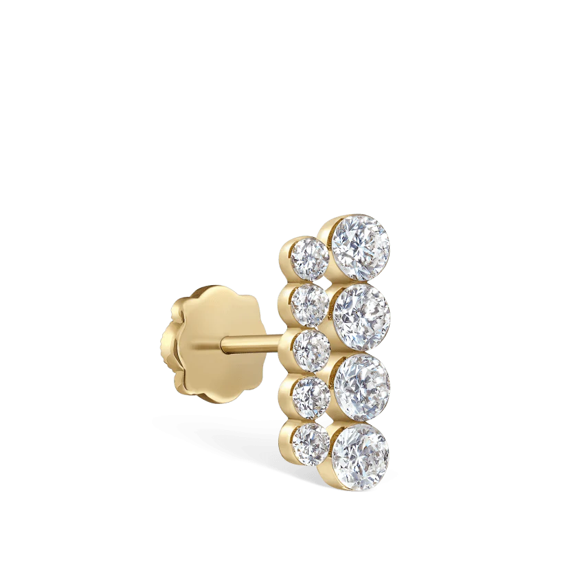 Invisible Set Diamond Apsara Bar Threaded Stud Earring - Image 15