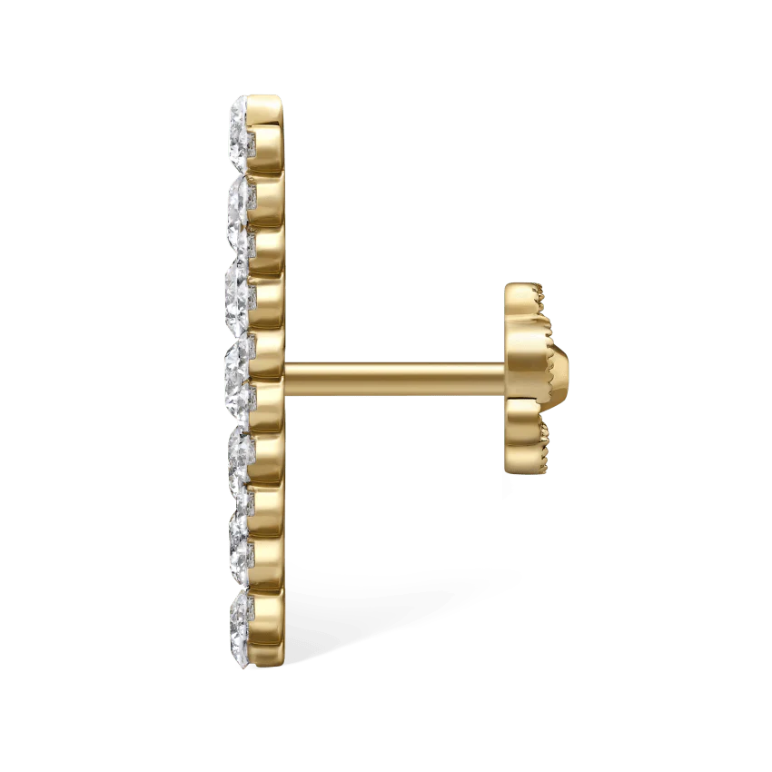 Invisible Set Diamond Apsara Bar Threaded Stud Earring - Image 27