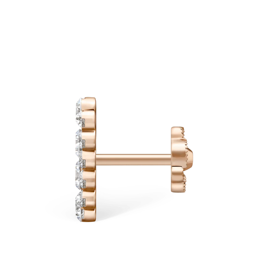 Invisible Set Diamond Apsara Bar Threaded Stud Earring - Image 34
