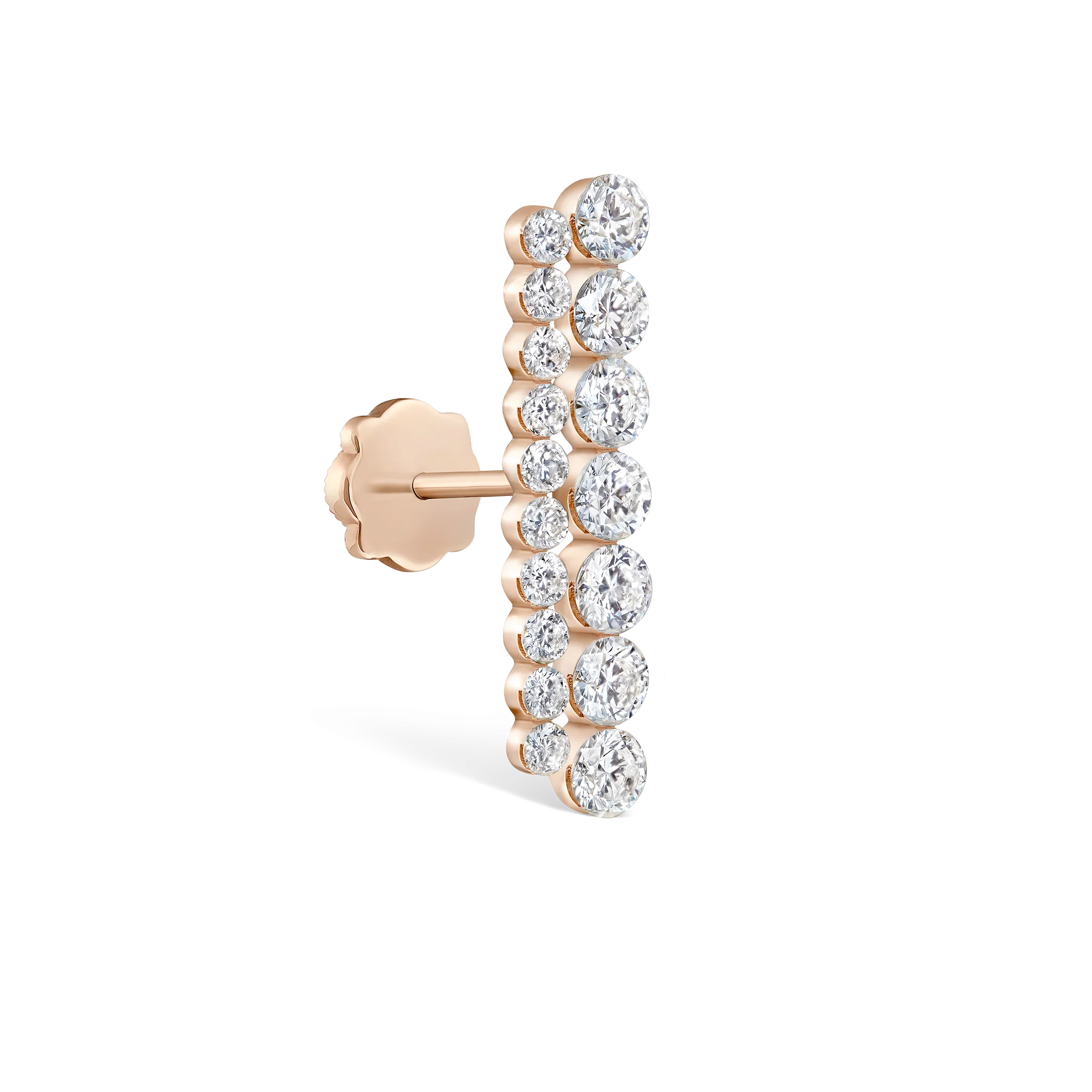 Invisible Set Diamond Apsara Bar Threaded Stud Earring - Image 41