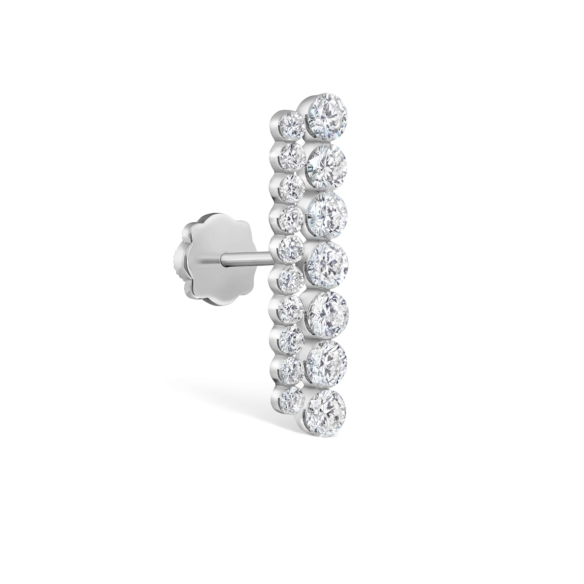 Invisible Set Diamond Apsara Bar Threaded Stud Earring - Image 42