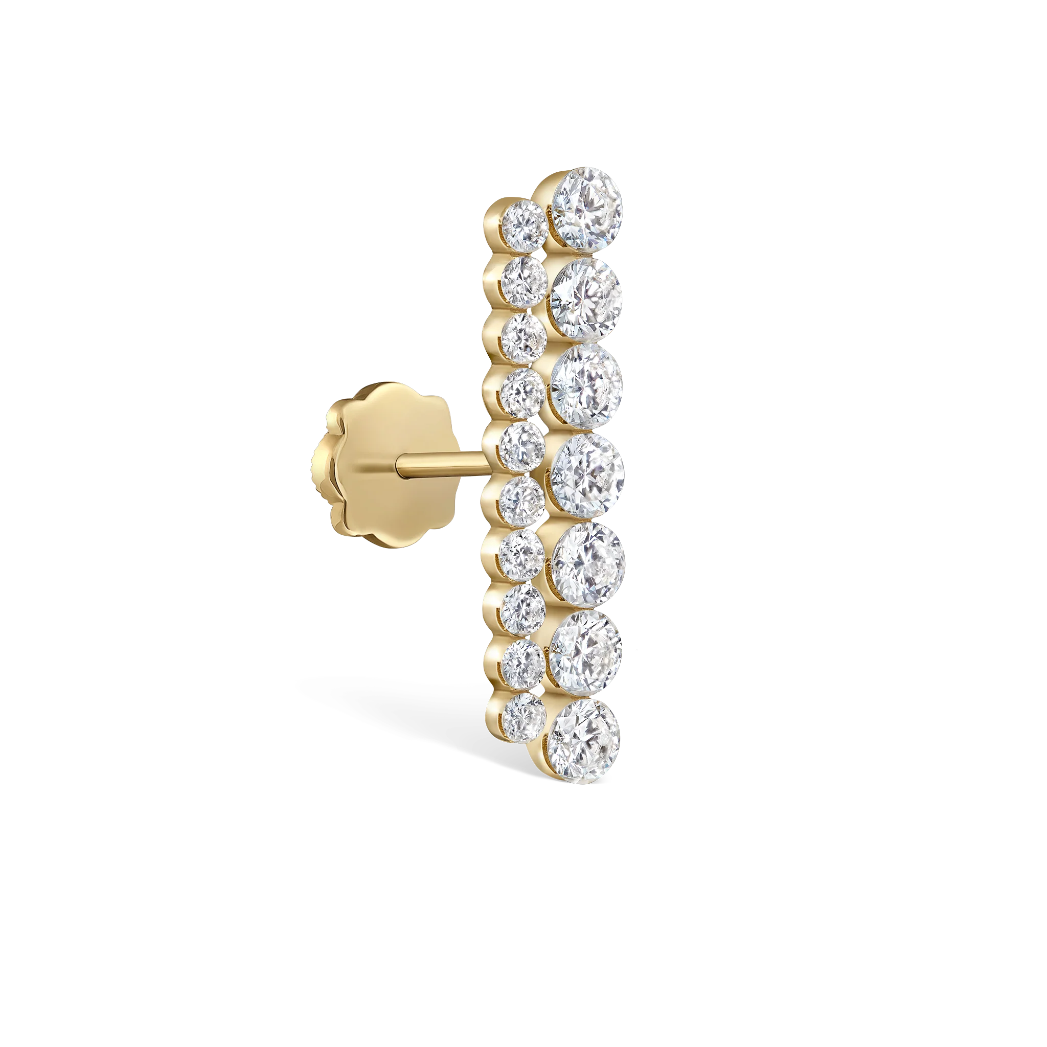 Invisible Set Diamond Apsara Bar Threaded Stud Earring - Image 43