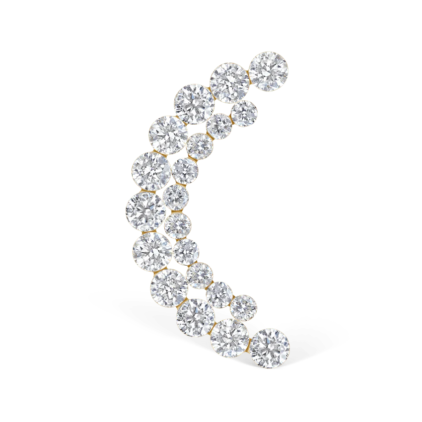 Invisible Set Diamond Apsara Curve Threaded Stud Earring - Image 11