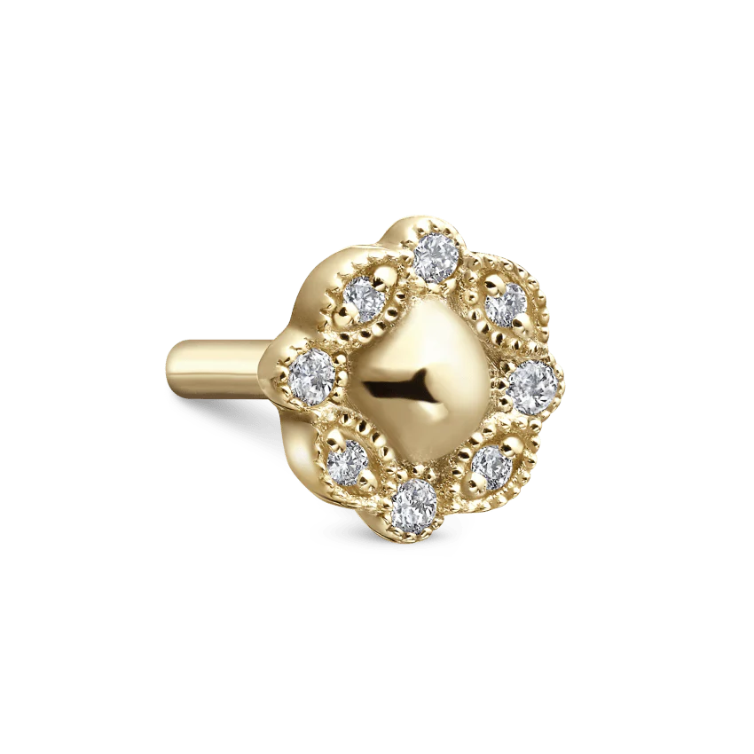 Invisible Set Diamond Apsara Curve Threaded Stud Earring - Image 13