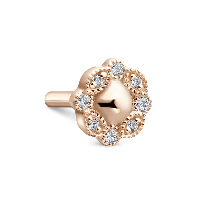 Invisible Set Diamond Apsara Curve Threaded Stud Earring - Image 20