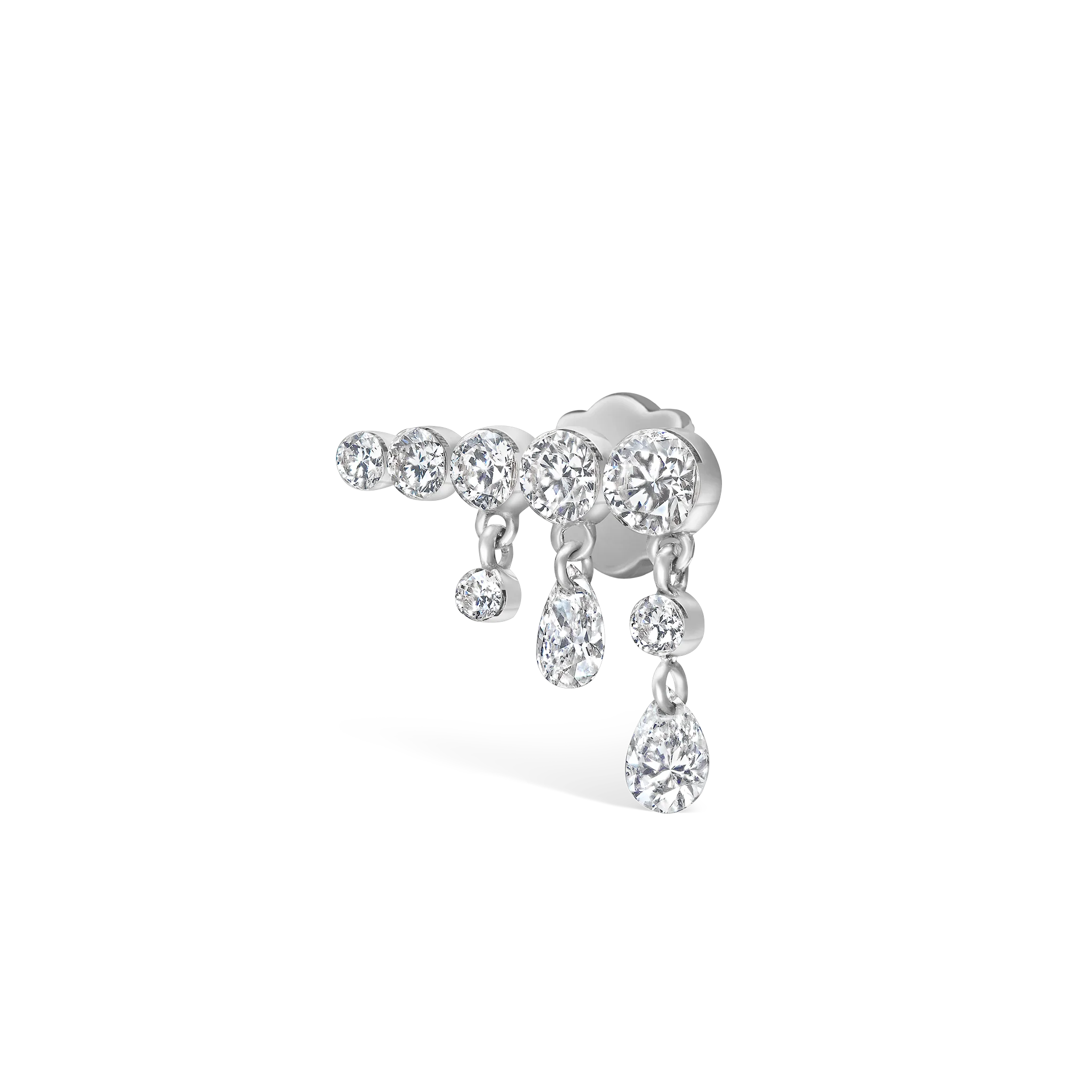 Invisible Set Diamond Crescendo Bar Threaded Stud Earring - Image 59