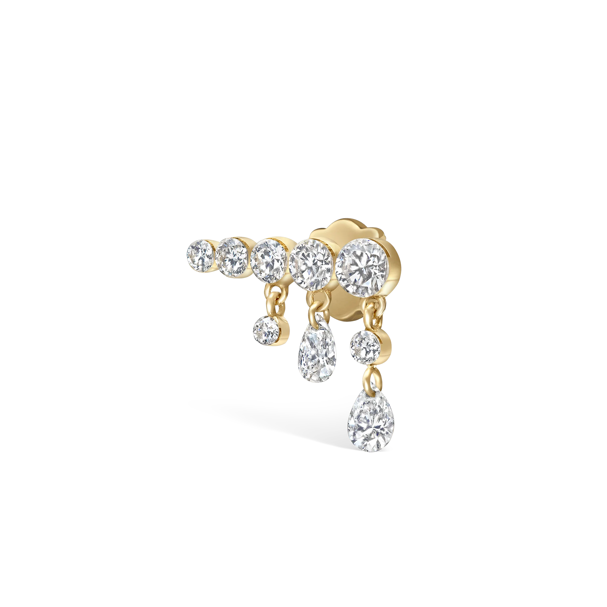 Invisible Set Diamond Crescendo Bar Threaded Stud Earring - Image 60