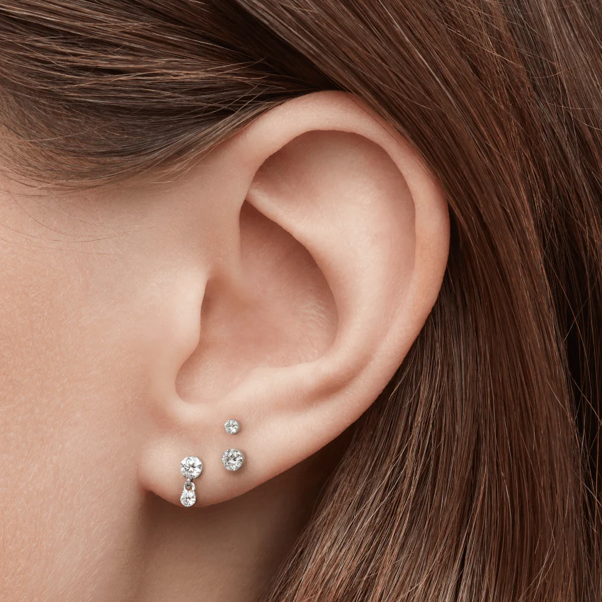 Invisible Set Diamond Dangle Threaded Stud Earring - Image 32