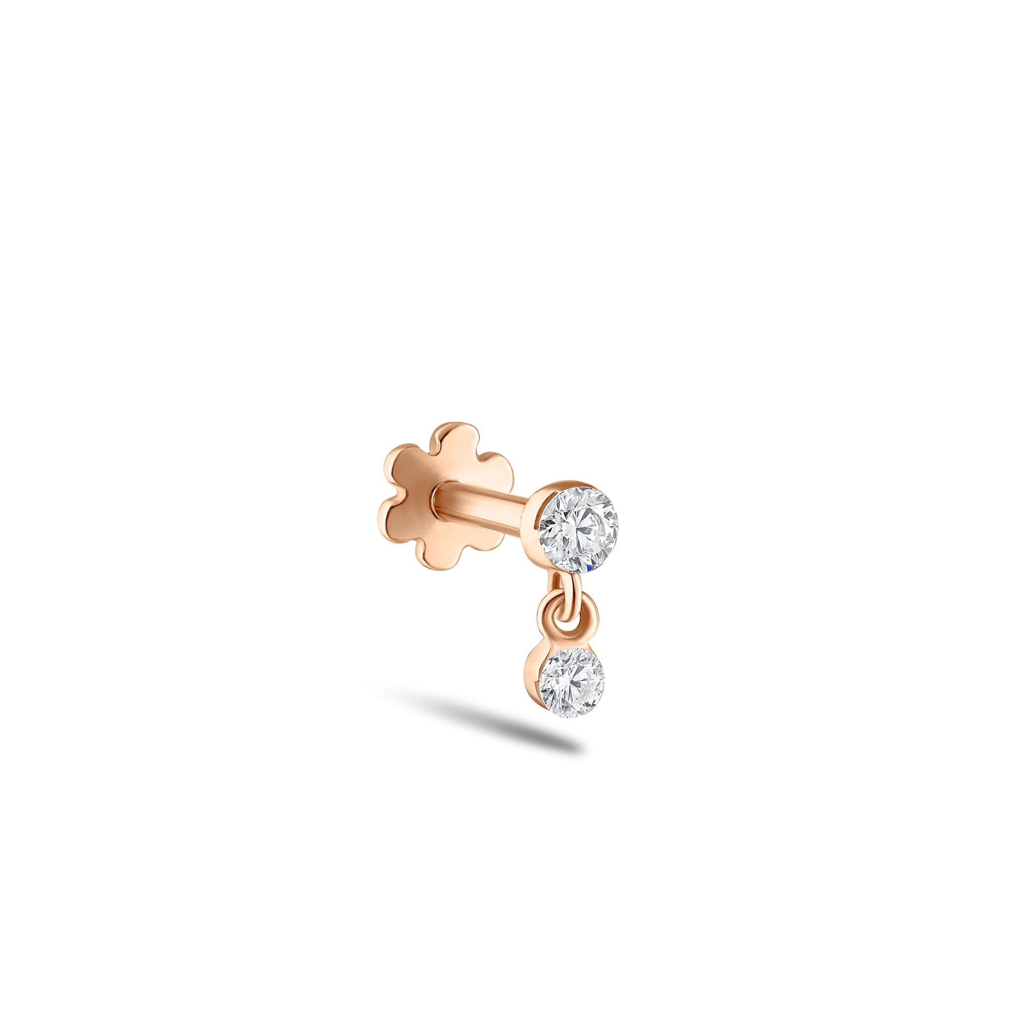 Invisible Set Diamond Dangle Threaded Stud Earring - Image 50
