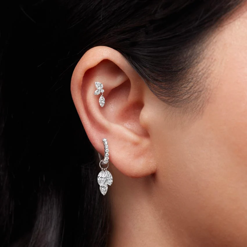 Invisible Set Diamond Eternity Hoop Earring - Image 22