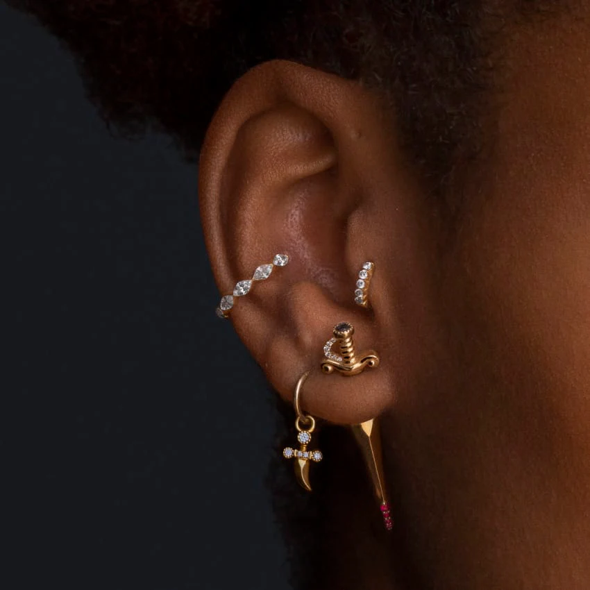 Invisible Set Diamond Eternity Hoop Earring - Image 25