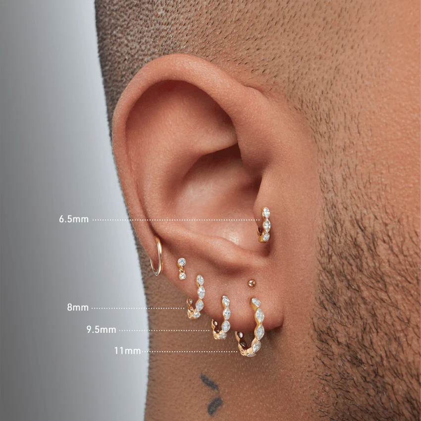 Invisible Set Diamond Marquise Eternity Hoop Earring - Image 16