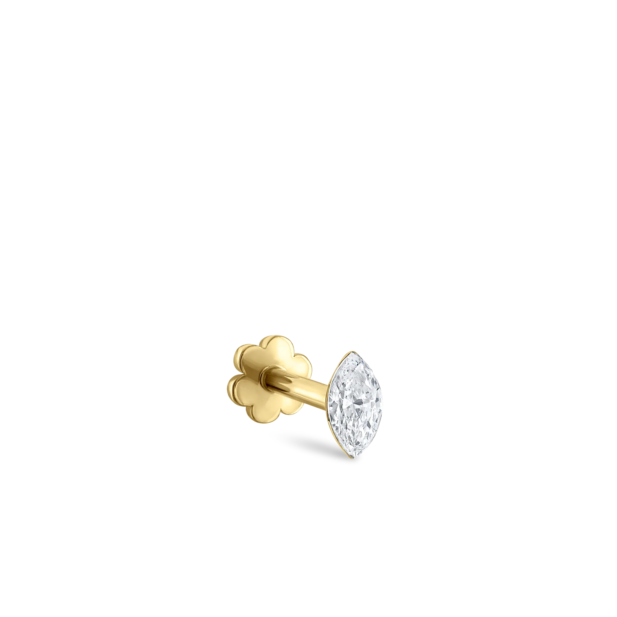 Invisible Set Diamond Marquise Threaded Stud Earring - Image 19