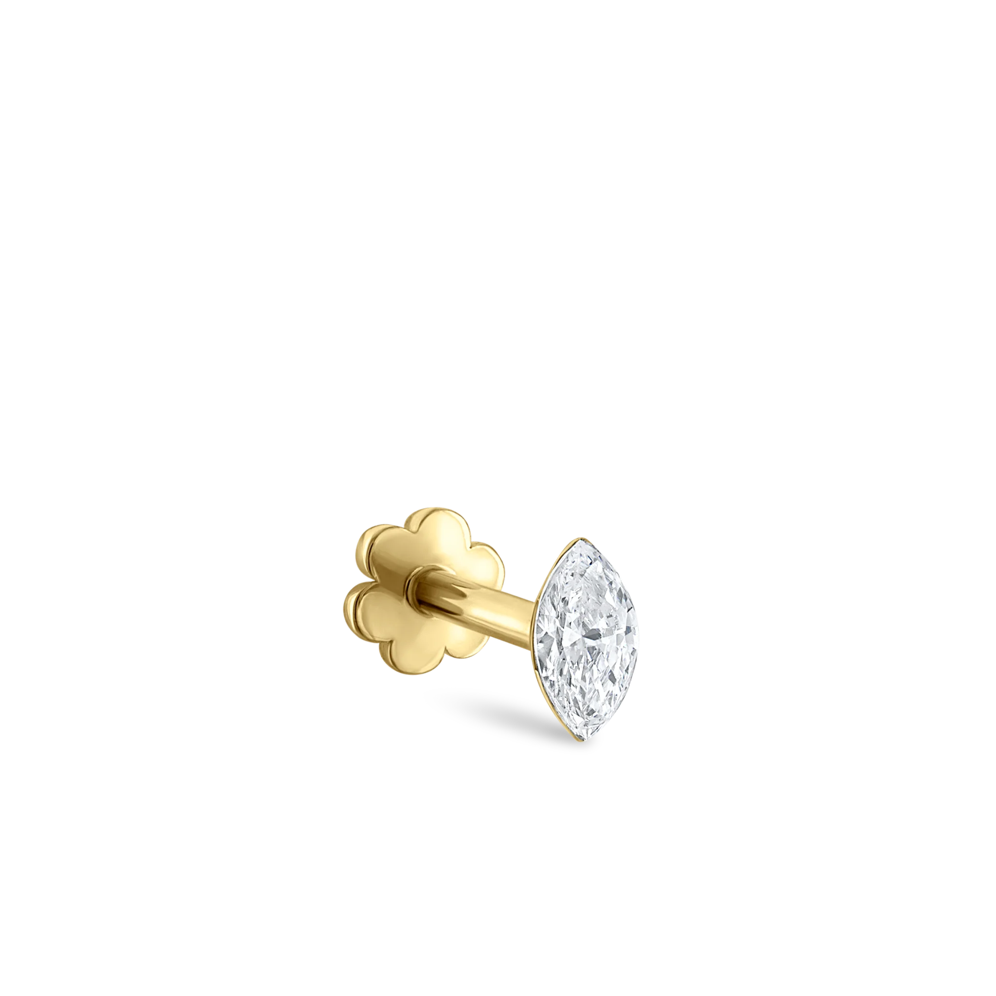 Invisible Set Diamond Marquise Threaded Stud Earring - Image 21