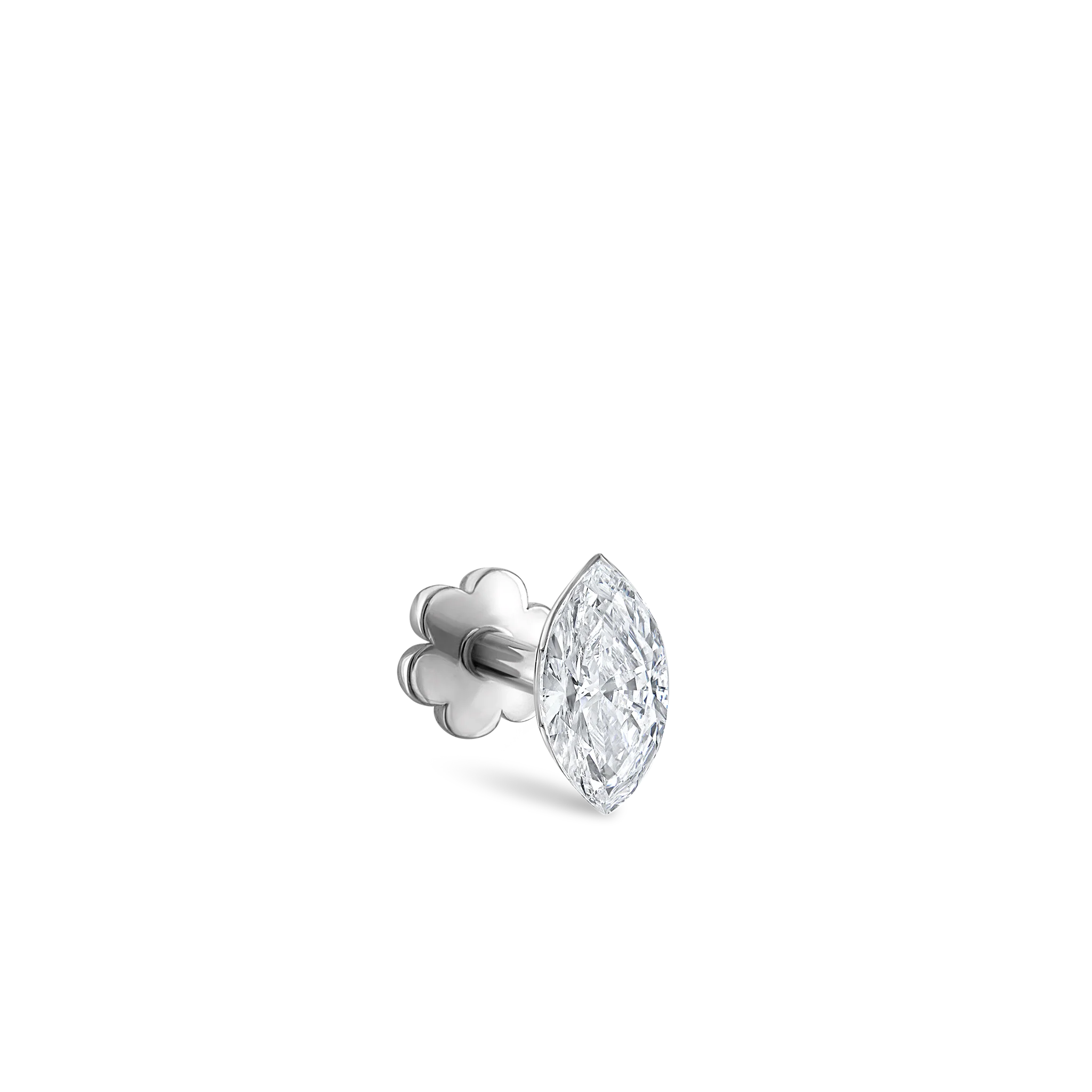 Invisible Set Diamond Marquise Threaded Stud Earring - Image 22