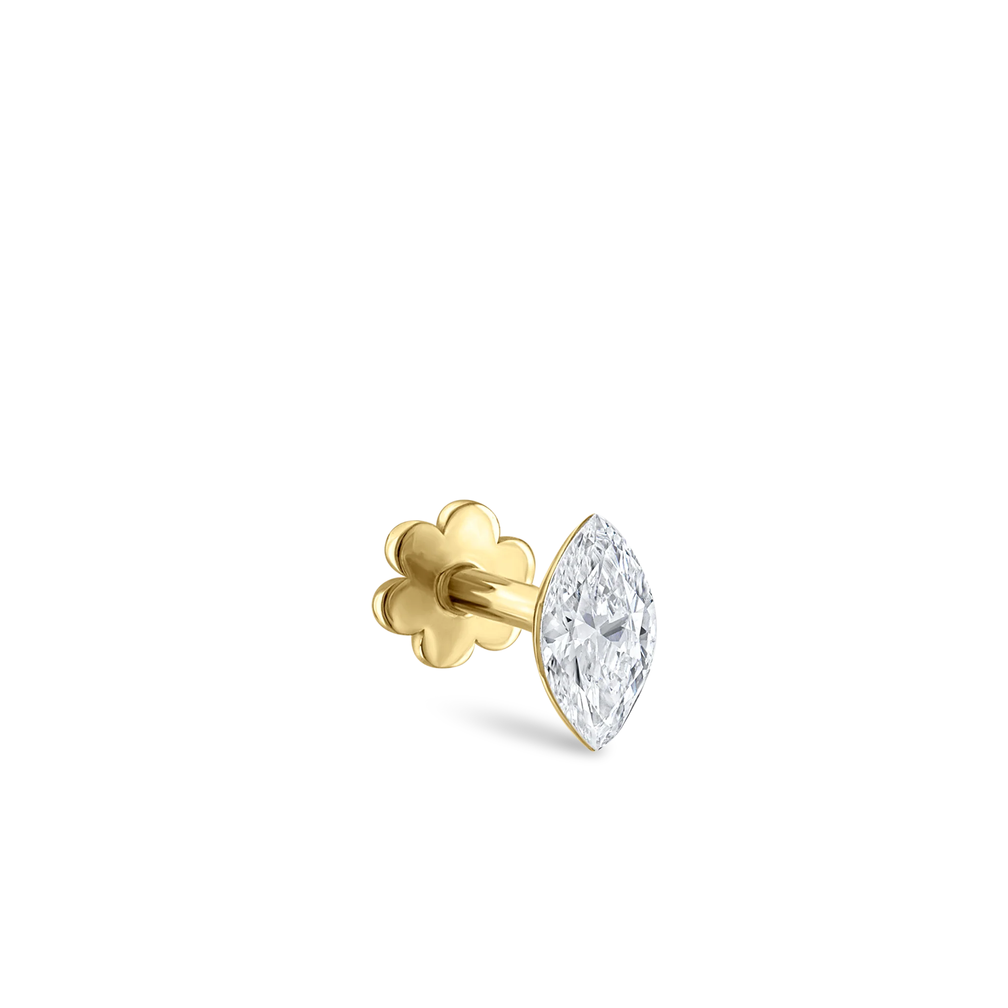 Invisible Set Diamond Marquise Threaded Stud Earring - Image 23