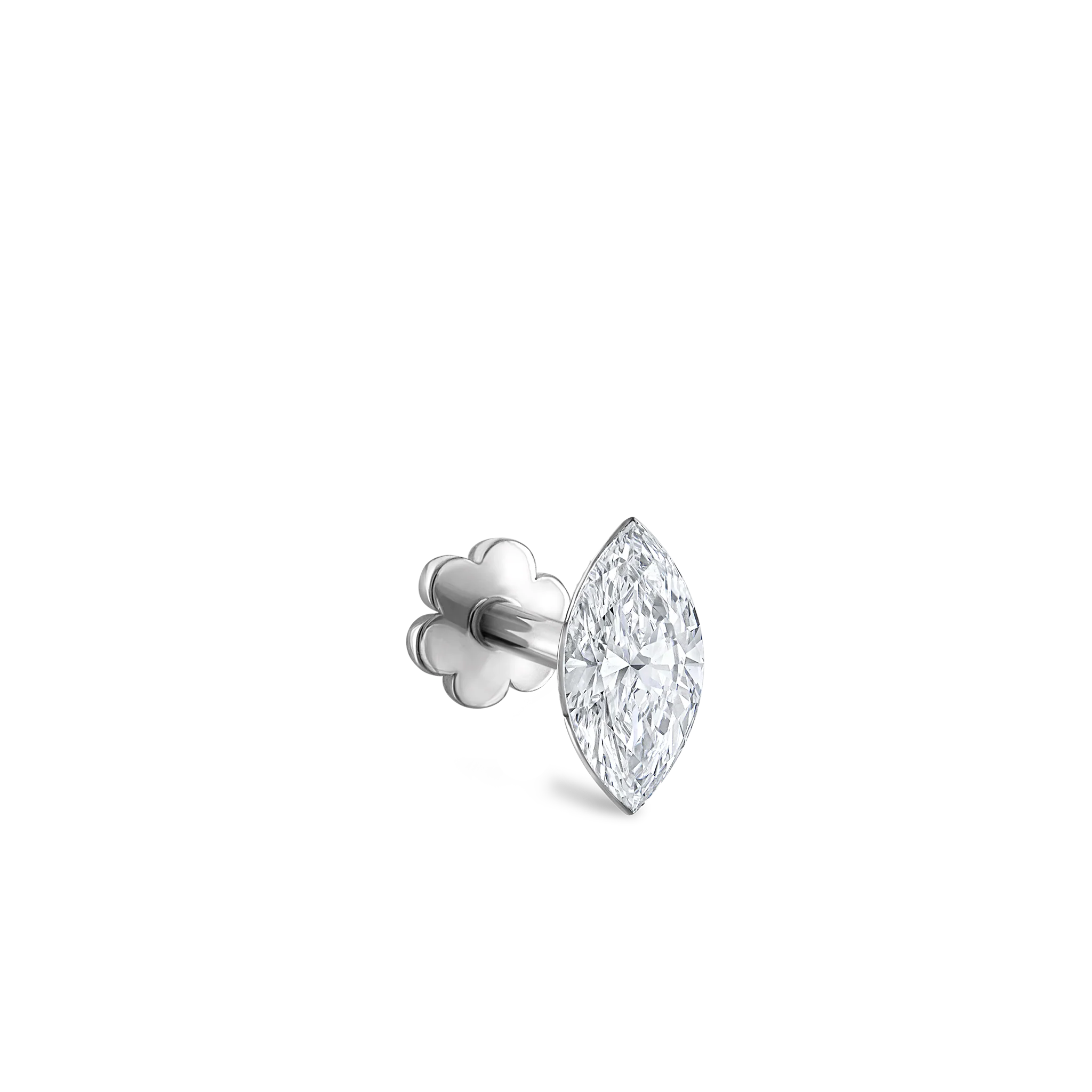 Invisible Set Diamond Marquise Threaded Stud Earring - Image 24