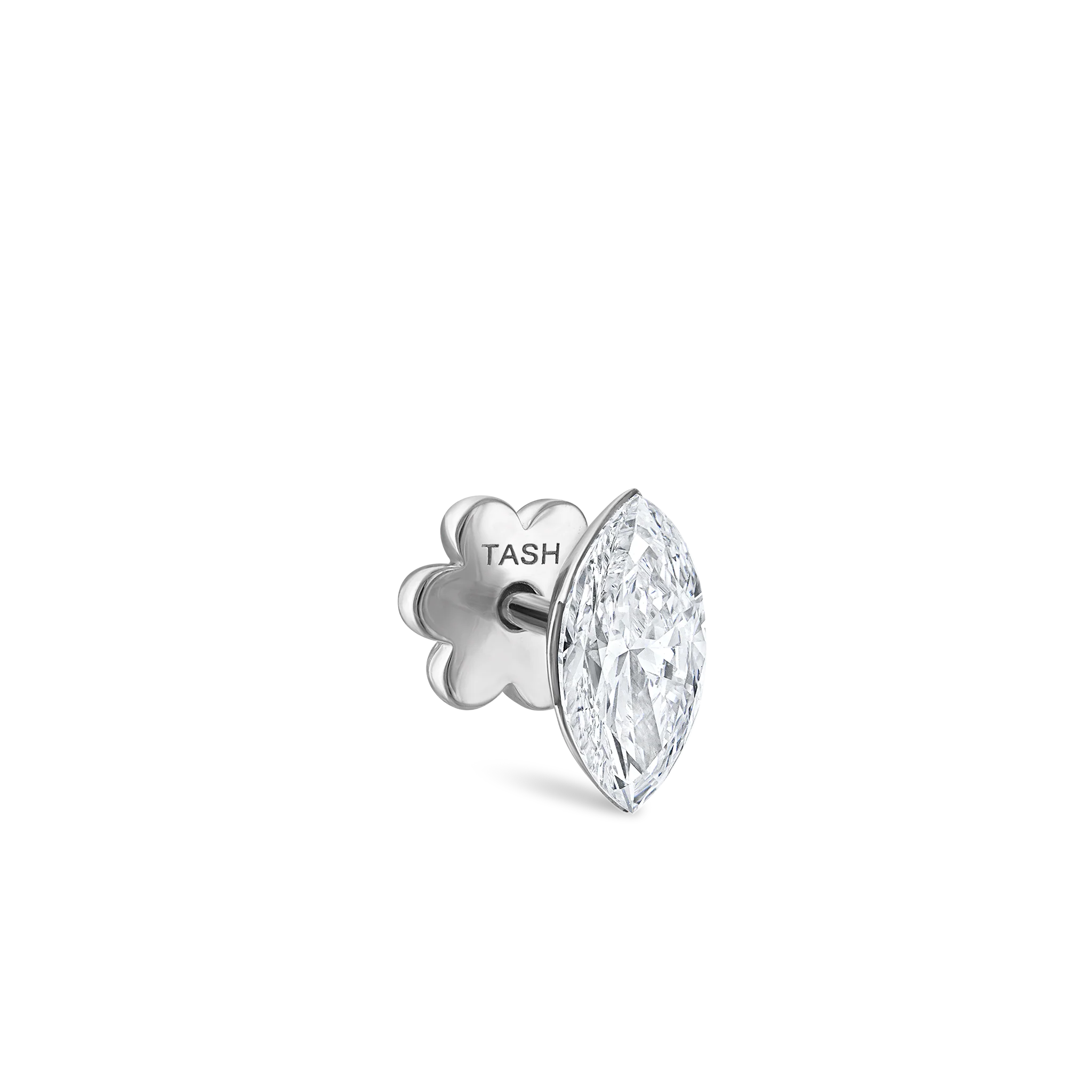 Invisible Set Diamond Marquise Threaded Stud Earring - Image 26
