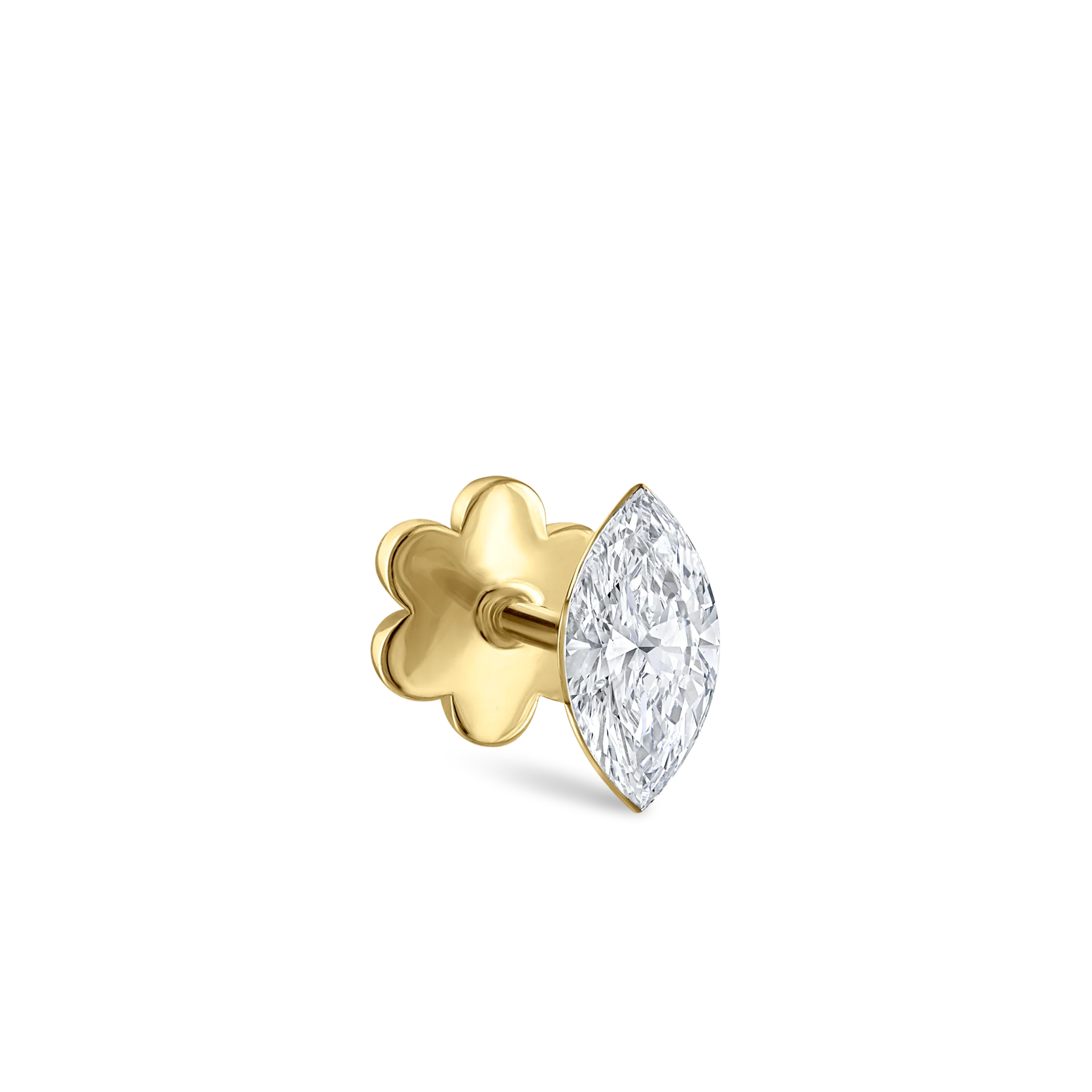 Invisible Set Diamond Marquise Threaded Stud Earring - Image 27