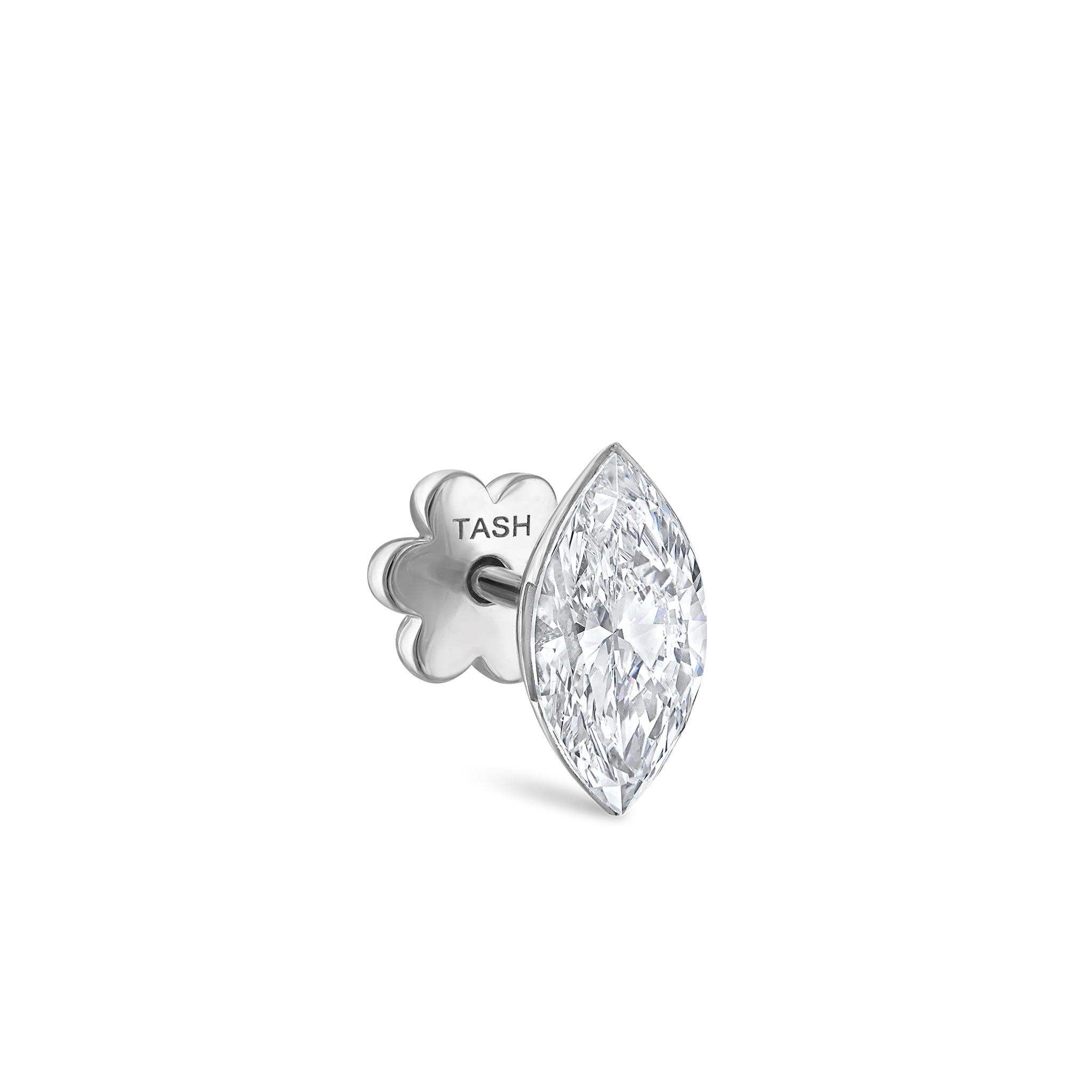 Invisible Set Diamond Marquise Threaded Stud Earring - Image 28