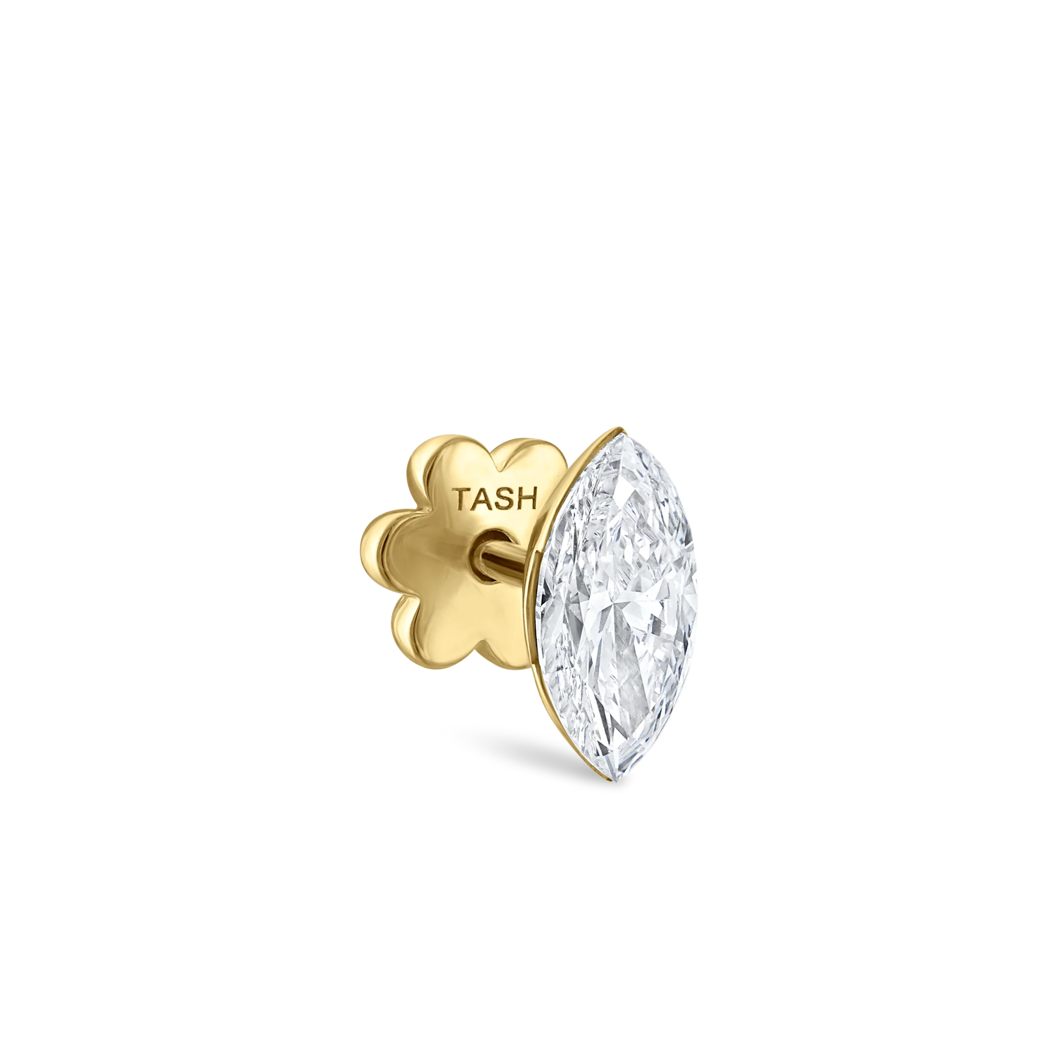 Invisible Set Diamond Marquise Threaded Stud Earring - Image 29
