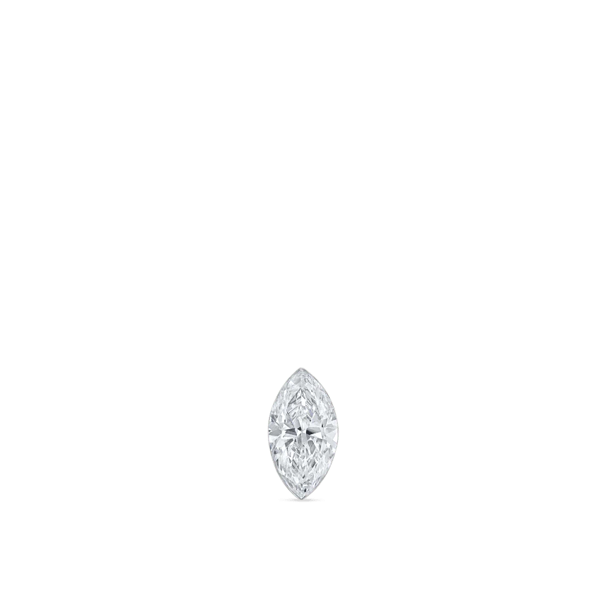 Invisible Set Diamond Marquise Threaded Stud Earring With Titanium Backing - Image 3