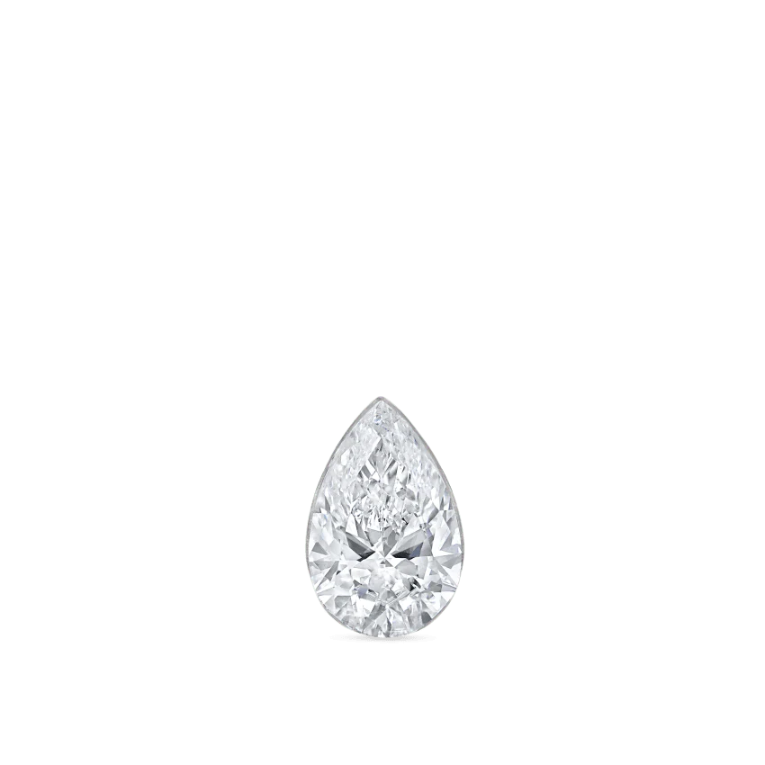 Invisible Set Diamond Pear Threaded Stud Earring - Image 10