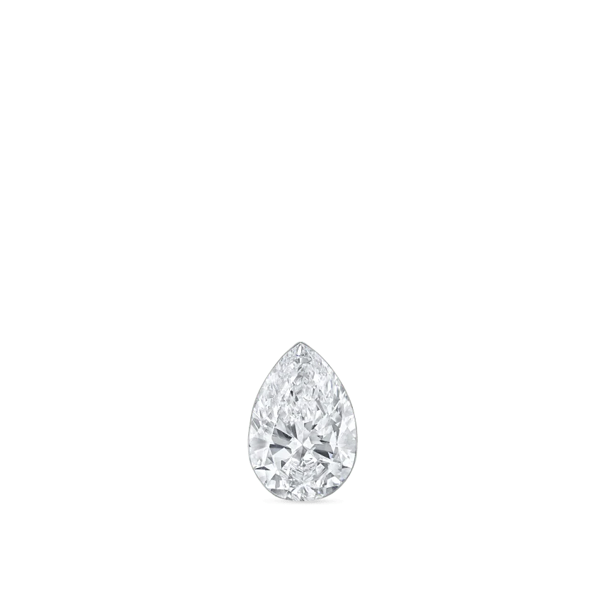 Invisible Set Diamond Pear Threaded Stud Earring - Image 5