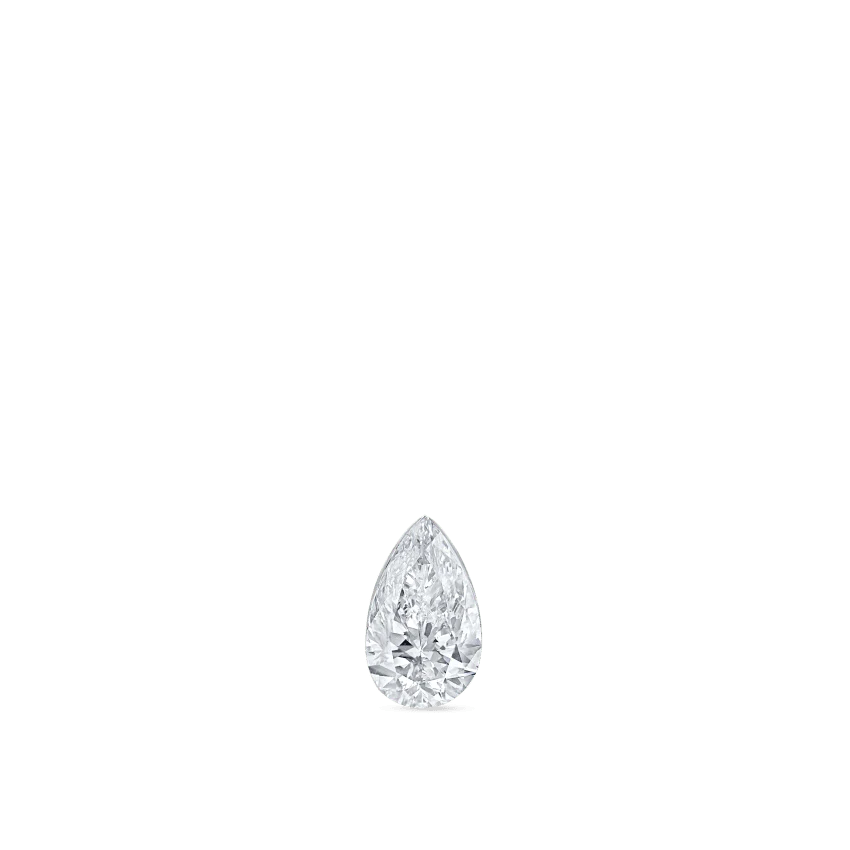 Invisible Set Diamond Pear Threaded Stud Earring With Titanium Backing - Image 3