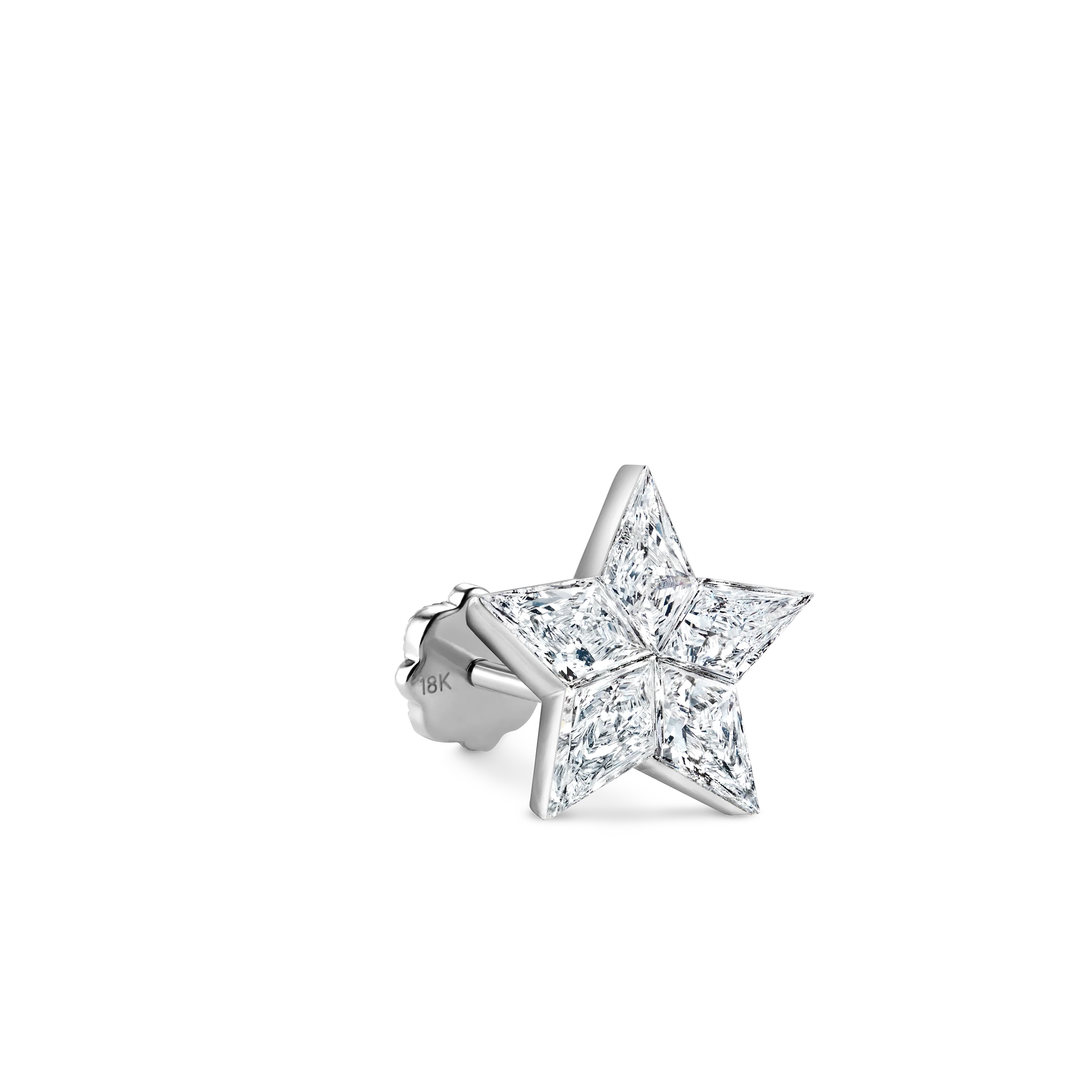 Invisible Set Diamond Star Threaded Stud Earring - Image 17