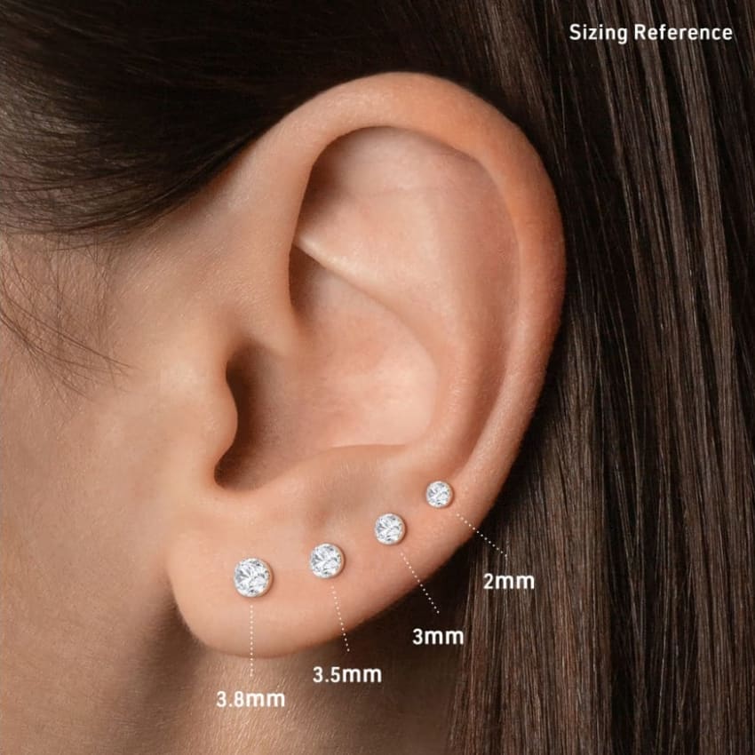 Invisible Set Diamond Stud Earring - Image 21