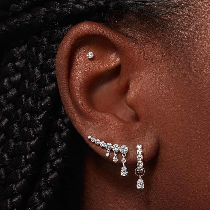 Invisible Set Diamond Threaded Stud Earring - Image 119