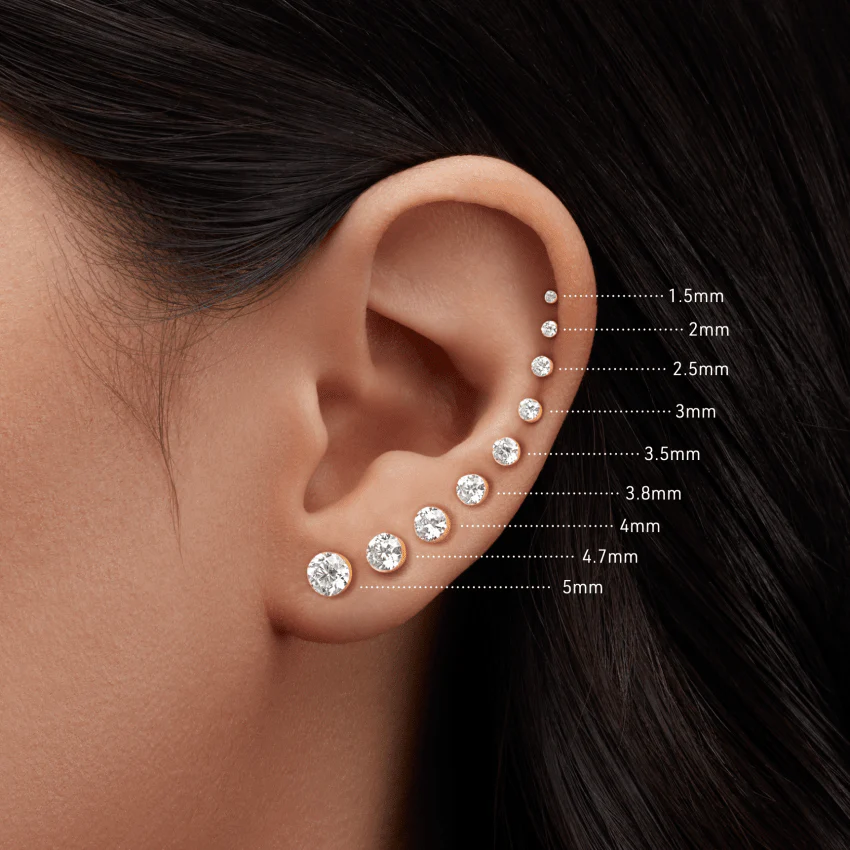 Invisible Set Diamond Threaded Stud Earring - Image 14