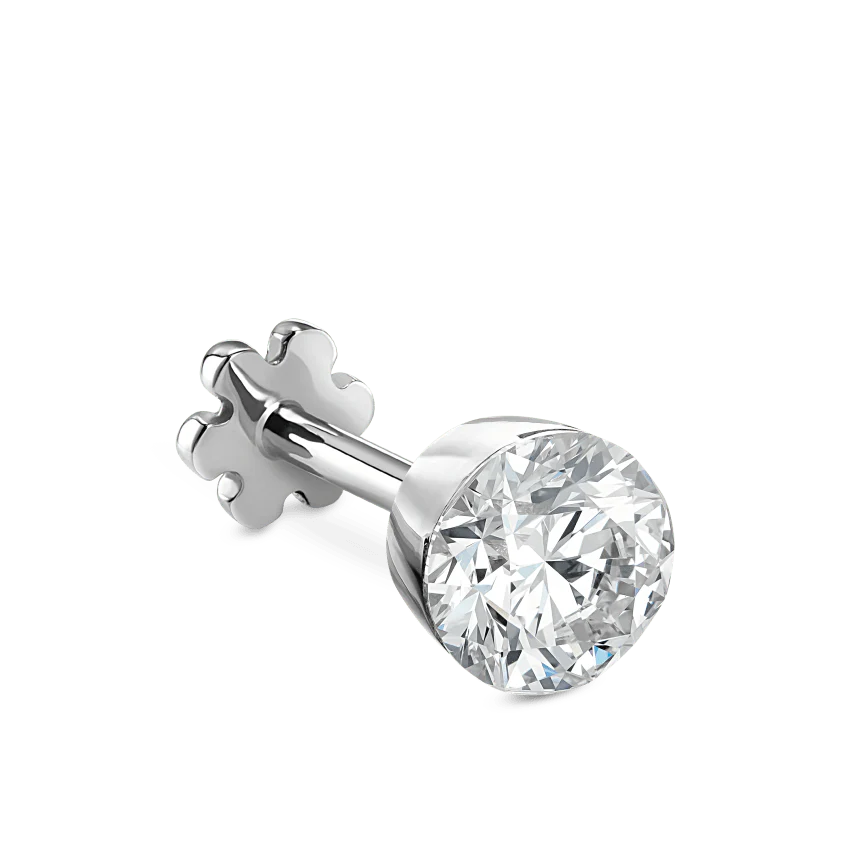 Invisible Set Diamond Threaded Stud Earring - Image 15