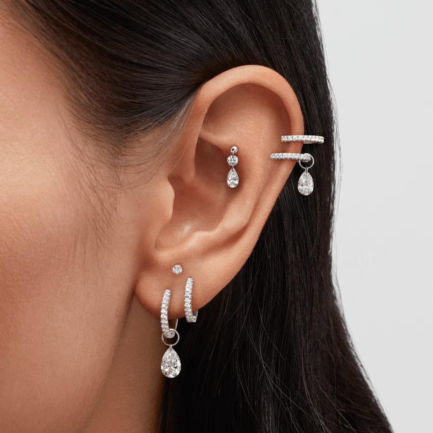 Invisible Set Diamond Threaded Stud Earring - Image 35