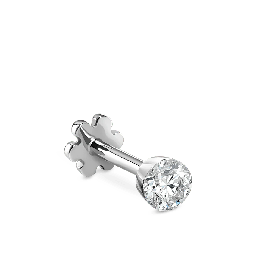 Invisible Set Diamond Threaded Stud Earring - Image 39
