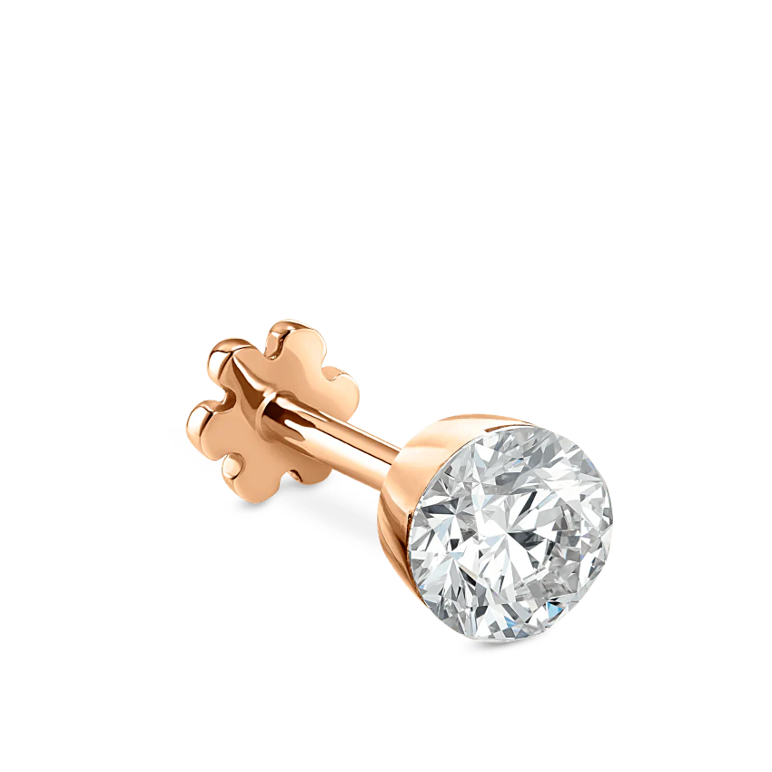 Invisible Set Diamond Threaded Stud Earring With Titanium Backing - Image 107
