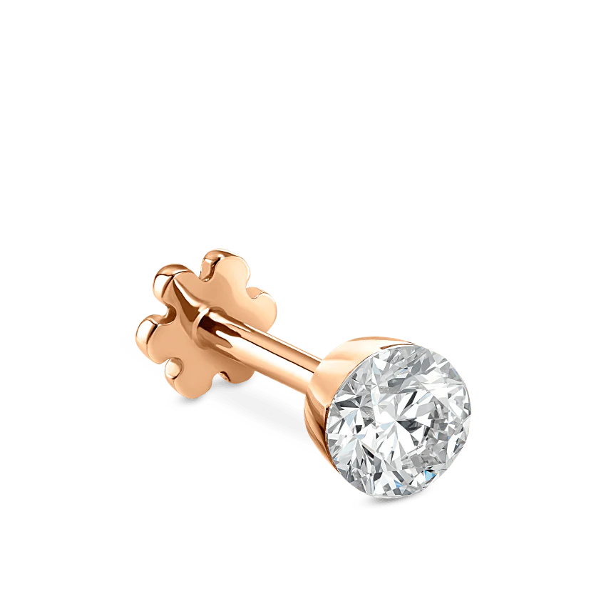 Invisible Set Diamond Threaded Stud Earring With Titanium Backing - Image 110