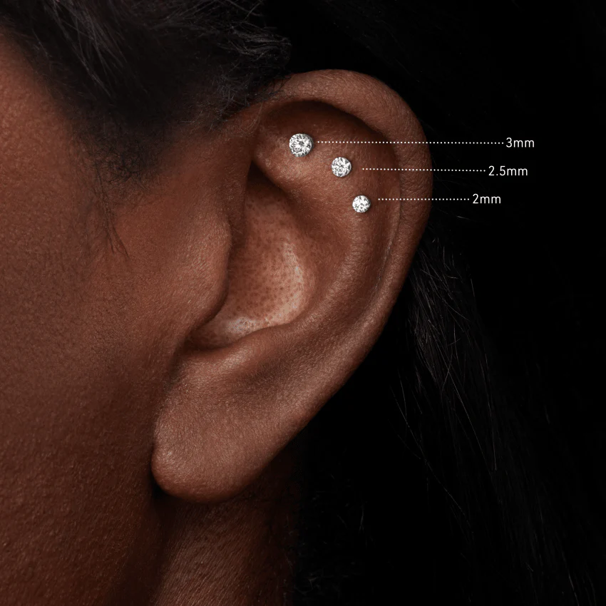 Invisible Set Diamond Threaded Stud Earring With Titanium Backing - Image 120