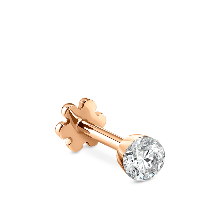 Invisible Set Diamond Threaded Stud Earring With Titanium Backing - Image 121