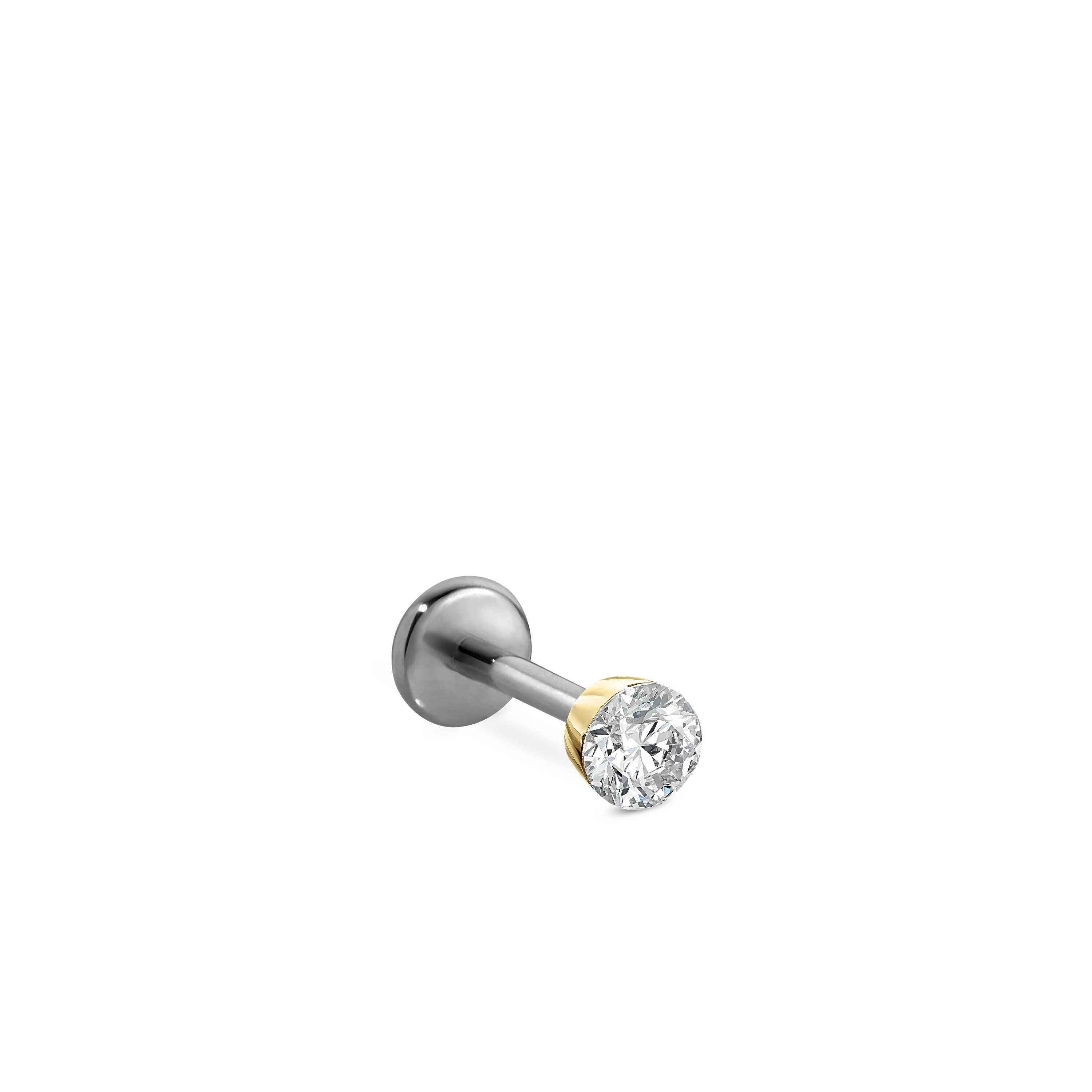 Invisible Set Diamond Threaded Stud Earring With Titanium Backing - Image 136