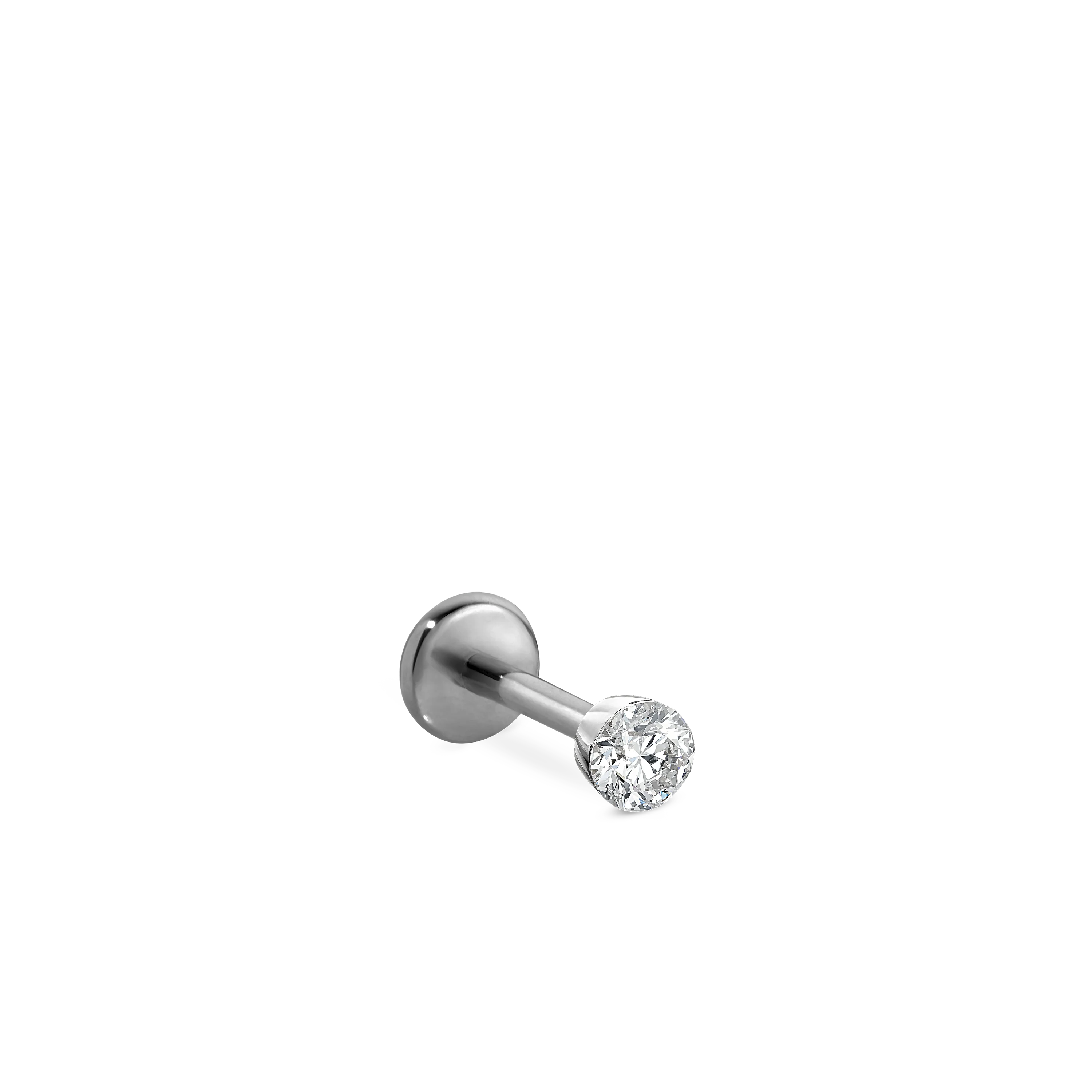 Invisible Set Diamond Threaded Stud Earring With Titanium Backing - Image 145