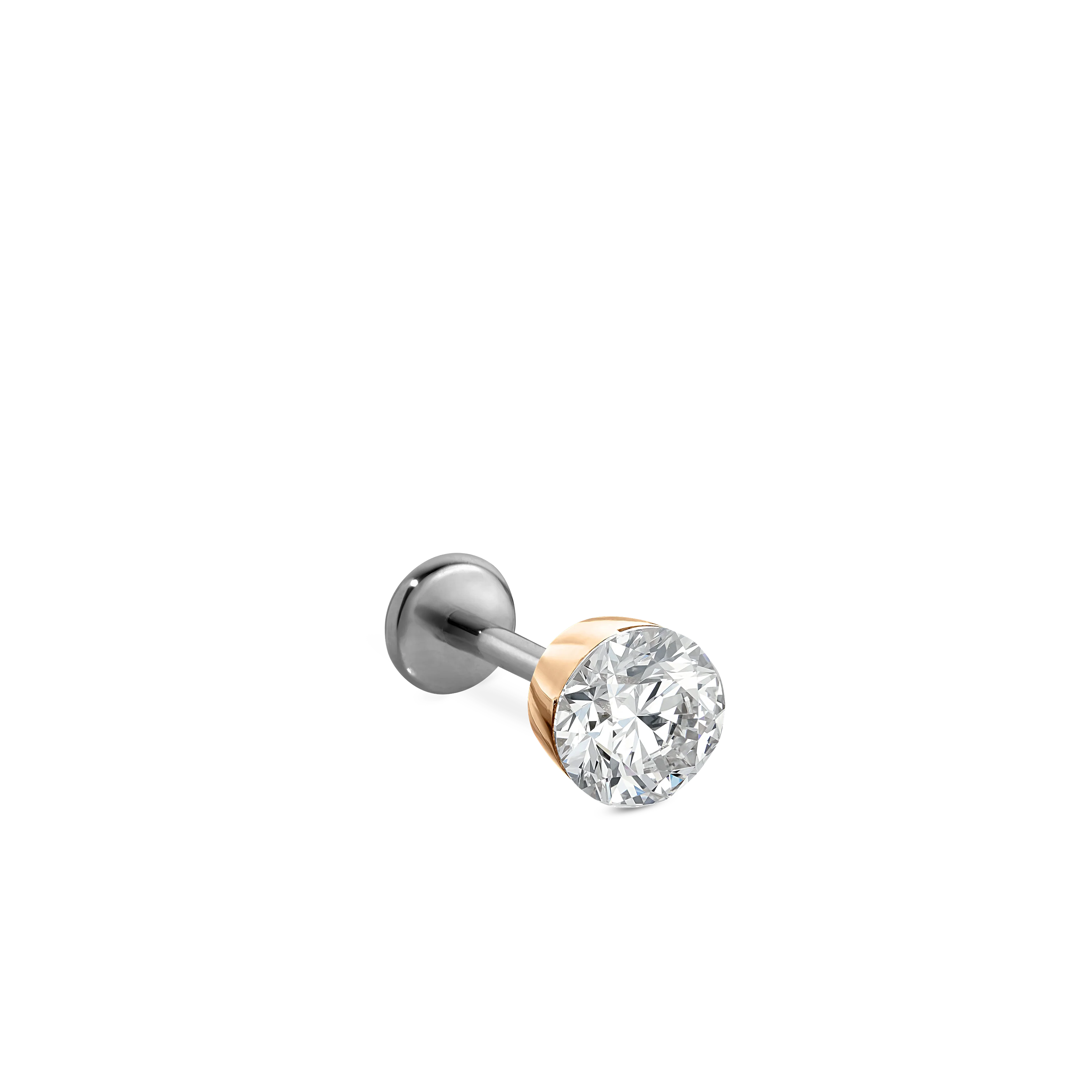 Invisible Set Diamond Threaded Stud Earring With Titanium Backing - Image 156