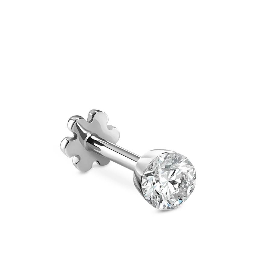 Invisible Set Diamond Threaded Stud Earring With Titanium Backing - Image 19