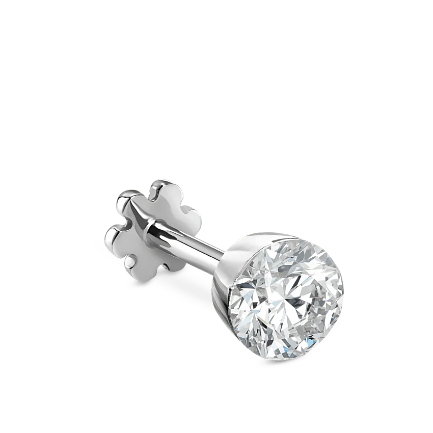 Invisible Set Diamond Threaded Stud Earring With Titanium Backing - Image 25