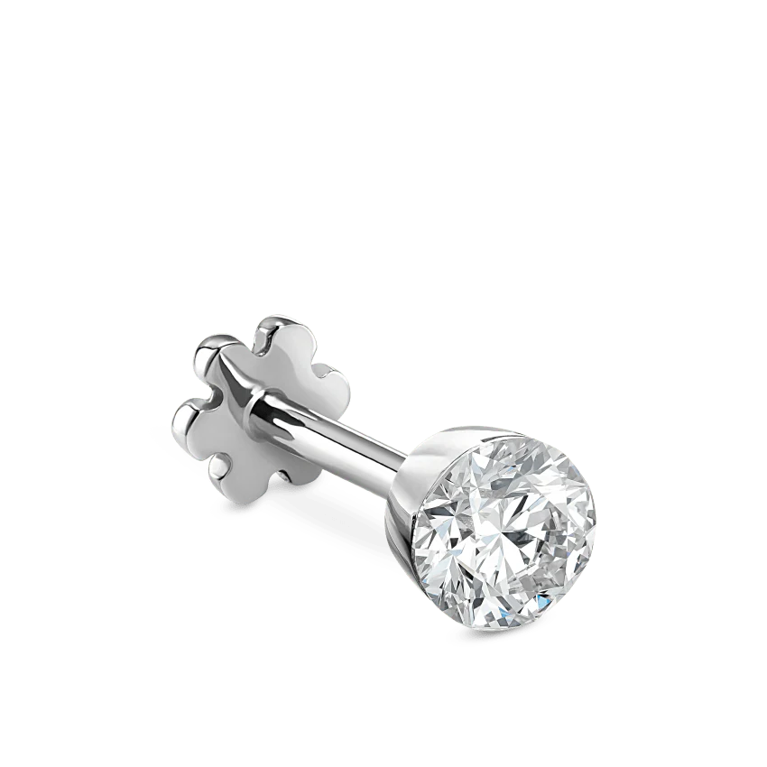Invisible Set Diamond Threaded Stud Earring With Titanium Backing - Image 28