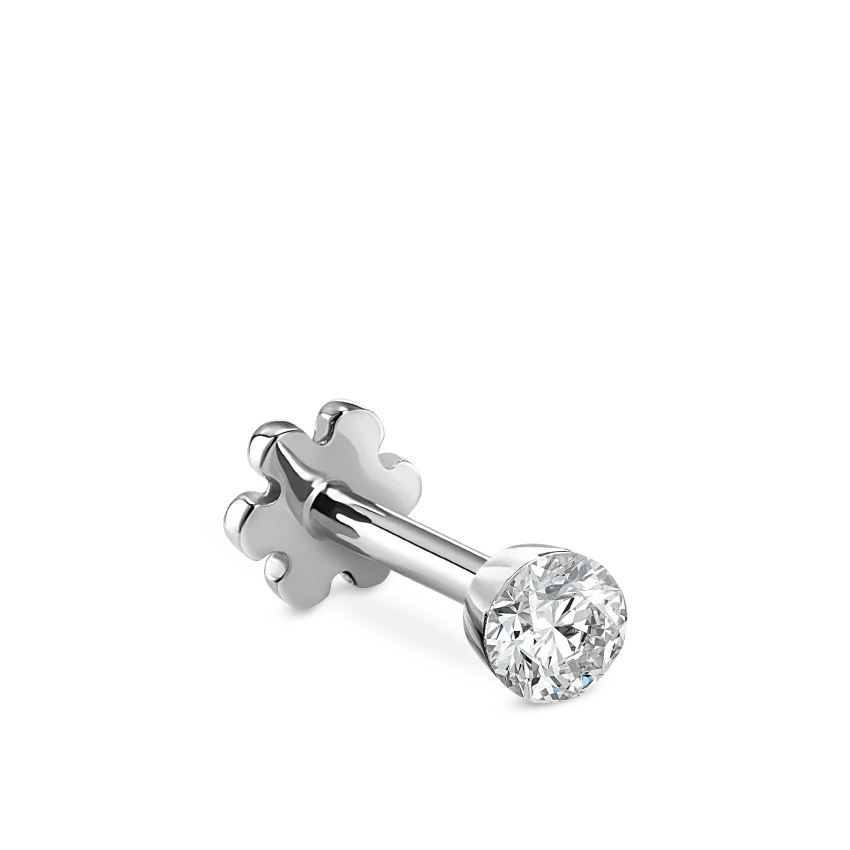 Invisible Set Diamond Threaded Stud Earring With Titanium Backing - Image 32